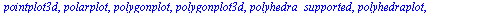 [animate, animate3d, animatecurve, arrow, changecoords, complexplot, complexplot3d, conformal, conformal3d, contourplot, contourplot3d, coordplot, coordplot3d, densityplot, display, dualaxisplot, fiel...