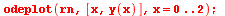 odeplot(rn, [x, y(x)], x = 0 .. 2); 1