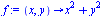 proc (x, y) options operator, arrow; `+`(`*`(`^`(x, 2)), `*`(`^`(y, 2))) end proc