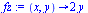 proc (x, y) options operator, arrow; `+`(`*`(2, `*`(y))) end proc