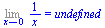 Limit(`/`(1, `*`(x)), x = 0) = undefined