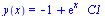 y(x) = `+`(`-`(1), `*`(exp(x), `*`(_C1)))