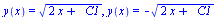 y(x) = `*`(`^`(`+`(`*`(2, `*`(x)), _C1), `/`(1, 2))), y(x) = `+`(`-`(`*`(`^`(`+`(`*`(2, `*`(x)), _C1), `/`(1, 2)))))