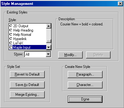 MAPLE Input